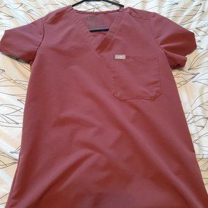 Figs Dark Cherry Caterina Scrub Top